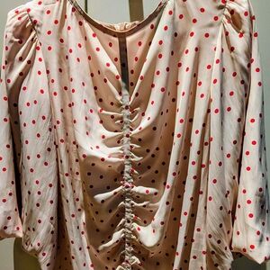 Smythe Pink and Red Polka Dot Blouse